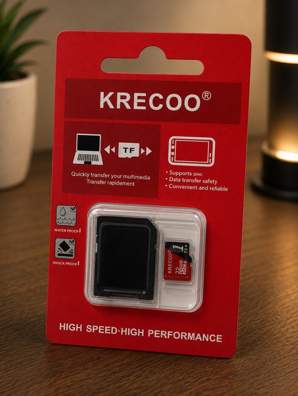 🍋 NWOT KRECOO High Speed Memory Card with Adapter 1TB Red Black White